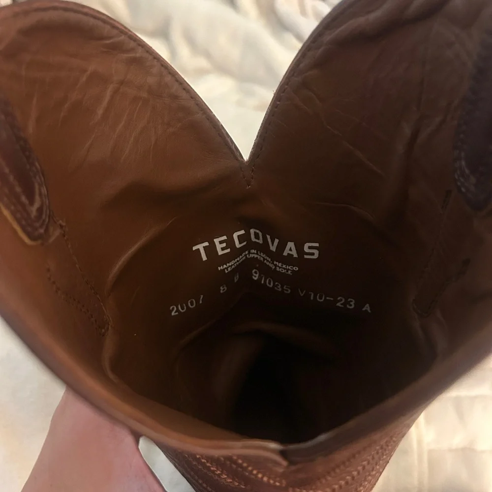 Tecovas Brown Heeled Boots Western Style - Picture 8 of 9